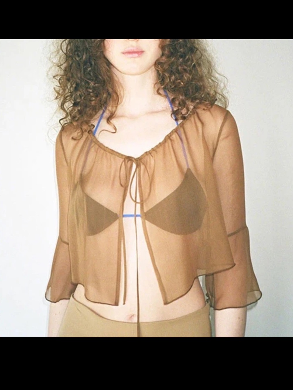 Maryam Nassir zadeh isa silk tie front cardigan blouse